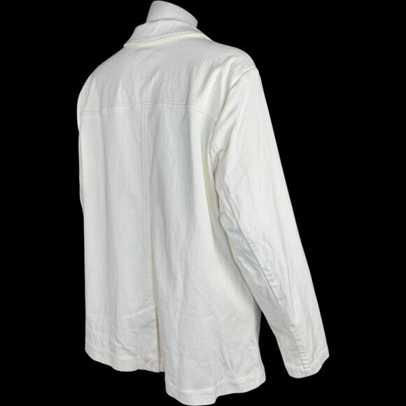 Isaac Mizrahi Live! Knit Denim Classic‎ Slimming Blazer Cream 1X NWOT Career - Picture 10 of 14